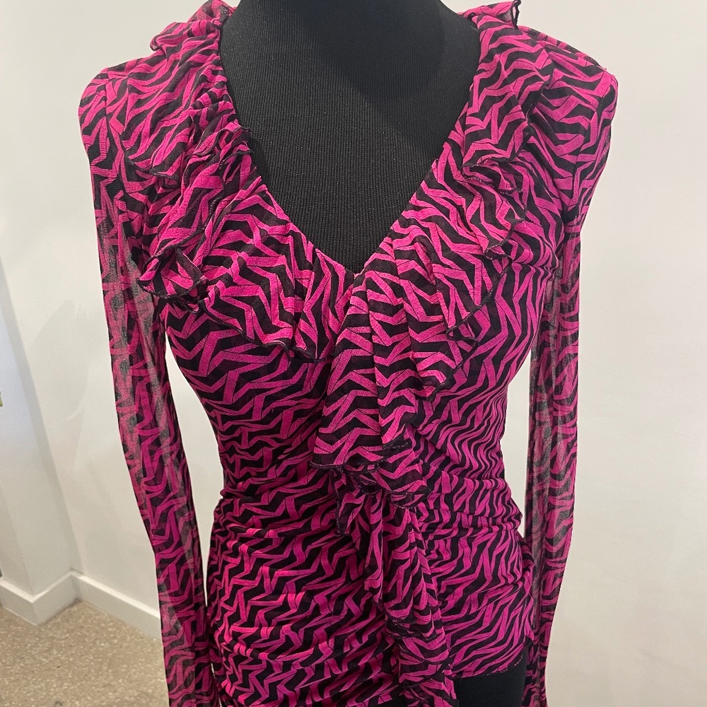 Diane Von Furstenberg Silk Mesh Top